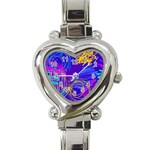 Seamless Vintage Pattern Retro 80s Or 90s Style Abstract Heart Italian Charm Watch