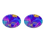 Seamless Vintage Pattern Retro 80s Or 90s Style Abstract Cufflinks (Oval)