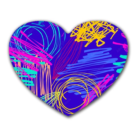 Seamless Vintage Pattern Retro 80s Or 90s Style Abstract Heart Mousepad from ArtsNow.com Front