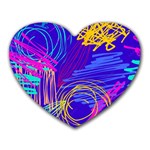 Seamless Vintage Pattern Retro 80s Or 90s Style Abstract Heart Mousepad