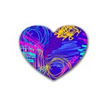 Seamless Vintage Pattern Retro 80s Or 90s Style Abstract Rubber Heart Coaster (4 pack)