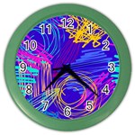 Seamless Vintage Pattern Retro 80s Or 90s Style Abstract Color Wall Clock