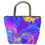 Seamless Vintage Pattern Retro 80s Or 90s Style Abstract Bucket Bag