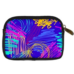 Seamless Vintage Pattern Retro 80s Or 90s Style Abstract Digital Camera Leather Case from ArtsNow.com Back