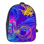 Seamless Vintage Pattern Retro 80s Or 90s Style Abstract School Bag (Large)