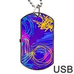 Seamless Vintage Pattern Retro 80s Or 90s Style Abstract Dog Tag USB Flash (One Side)