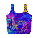 Seamless Vintage Pattern Retro 80s Or 90s Style Abstract Full Print Recycle Bag (M)