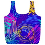 Seamless Vintage Pattern Retro 80s Or 90s Style Abstract Full Print Recycle Bag (XL)