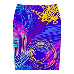 Seamless Vintage Pattern Retro 80s Or 90s Style Abstract Midi Wrap Pencil Skirt from ArtsNow.com Back