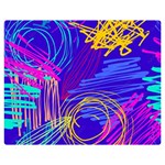 Seamless Vintage Pattern Retro 80s Or 90s Style Abstract Premium Plush Fleece Blanket (Medium)