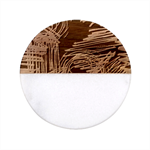 Seamless Vintage Pattern Retro 80s Or 90s Style Abstract Classic Marble Wood Coaster (Round) 