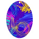 Seamless Vintage Pattern Retro 80s Or 90s Style Abstract UV Print Acrylic Ornament Oval