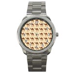 Camel Pattern Design Clothing Sport Metal Watch