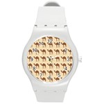 Camel Pattern Design Clothing Round Plastic Sport Watch (M)