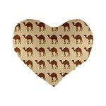 Camel Pattern Design Clothing Standard 16  Premium Heart Shape Cushions