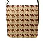 Camel Pattern Design Clothing Flap Closure Messenger Bag (L)