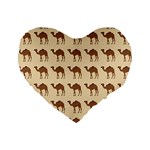 Camel Pattern Design Clothing Standard 16  Premium Flano Heart Shape Cushions