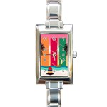 Digital Graphic Clip Art Beach Rectangle Italian Charm Watch