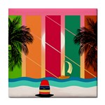 Digital Graphic Clip Art Beach Tile Coaster