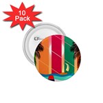 Digital Graphic Clip Art Beach 1.75  Buttons (10 pack)