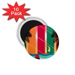 Digital Graphic Clip Art Beach 1.75  Magnets (10 pack) 