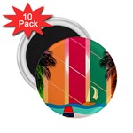 Digital Graphic Clip Art Beach 2.25  Magnets (10 pack) 