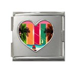 Digital Graphic Clip Art Beach Mega Link Heart Italian Charm (18mm)