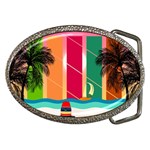 Digital Graphic Clip Art Beach Belt Buckles