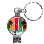 Digital Graphic Clip Art Beach Nail Clippers Key Chain