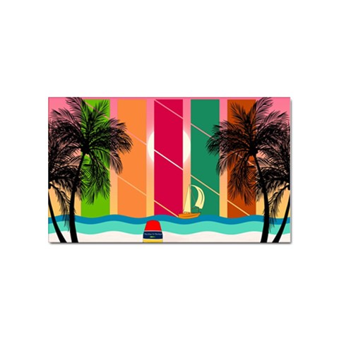 Digital Graphic Clip Art Beach Sticker (Rectangular) from ArtsNow.com Front