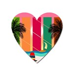 Digital Graphic Clip Art Beach Heart Magnet