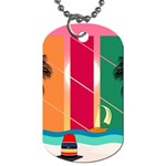 Digital Graphic Clip Art Beach Dog Tag (Two Sides)