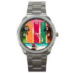 Digital Graphic Clip Art Beach Sport Metal Watch