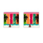 Digital Graphic Clip Art Beach Cufflinks (Square)