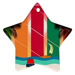 Digital Graphic Clip Art Beach Star Ornament (Two Sides)