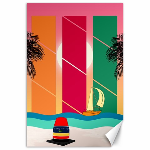 Digital Graphic Clip Art Beach Canvas 24  x 36  from ArtsNow.com 23.35 x34.74  Canvas - 1