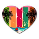 Digital Graphic Clip Art Beach Heart Mousepad