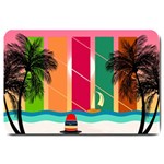 Digital Graphic Clip Art Beach Large Doormat