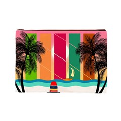 Digital Graphic Clip Art Beach Cosmetic Bag (Large) from ArtsNow.com Front