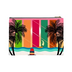 Digital Graphic Clip Art Beach Cosmetic Bag (Large) from ArtsNow.com Back