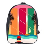 Digital Graphic Clip Art Beach School Bag (Large)