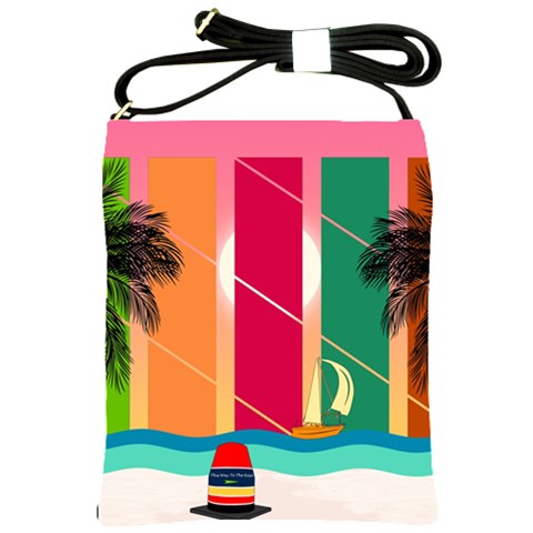 Digital Graphic Clip Art Beach Shoulder Sling Bag from ArtsNow.com Front