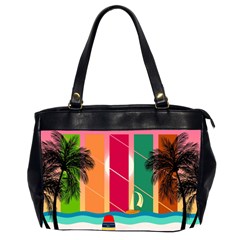 Digital Graphic Clip Art Beach Oversize Office Handbag (2 Sides) from ArtsNow.com Front