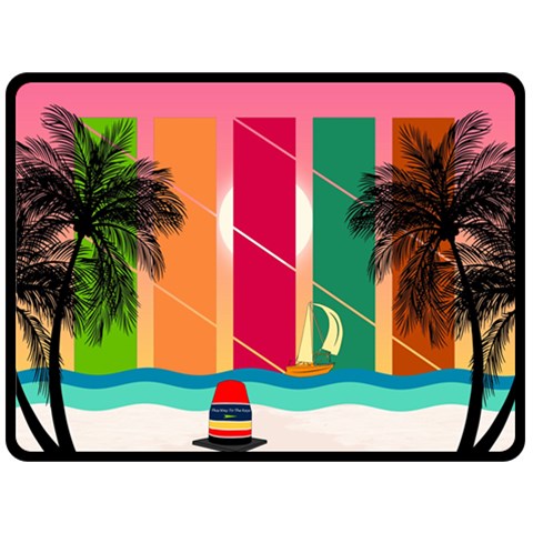 Digital Graphic Clip Art Beach Fleece Blanket (Large) from ArtsNow.com 80 x60  Blanket Front