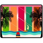 Digital Graphic Clip Art Beach Fleece Blanket (Medium)