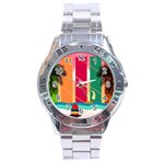 Digital Graphic Clip Art Beach Stainless Steel Analogue Watch