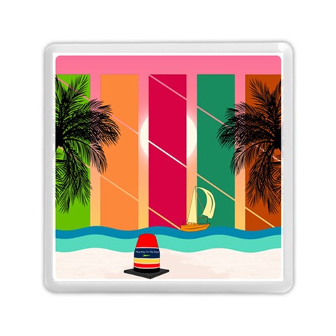 Digital Graphic Clip Art Beach Memory Card Reader (Square) from ArtsNow.com Front