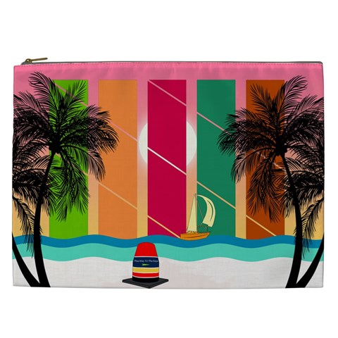 Digital Graphic Clip Art Beach Cosmetic Bag (XXL) from ArtsNow.com Front