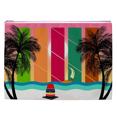 Digital Graphic Clip Art Beach Cosmetic Bag (XXL) from ArtsNow.com Front