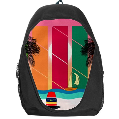 Digital Graphic Clip Art Beach Backpack Bag from ArtsNow.com Front